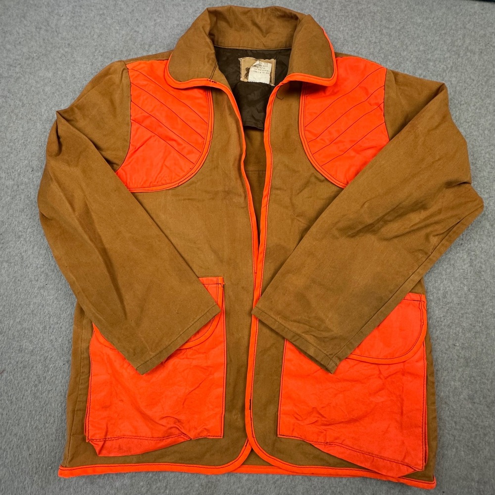 Vintage Ideal Products Inc Hunting Jacket Brown Blaze Orange Mens Medium 1983A